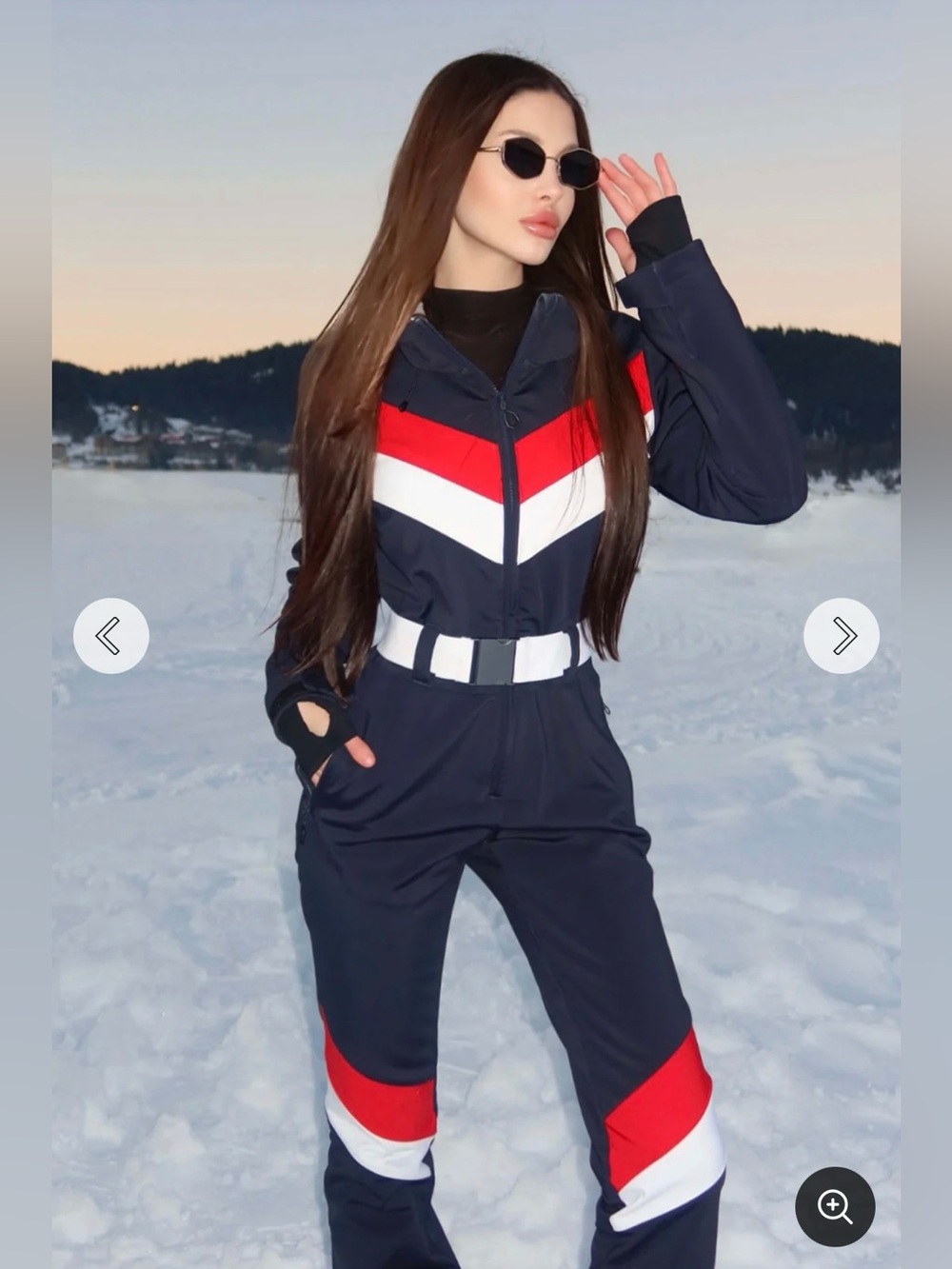 Gsou Snow Women's Navy Slim-Fit Waterproof One-Piece Ski Suit XS